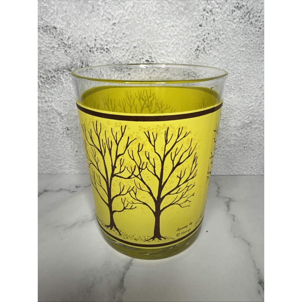 Vintage Houze Thermochromic Whiskey Tumbler Spring Color Change Glass 4.5"